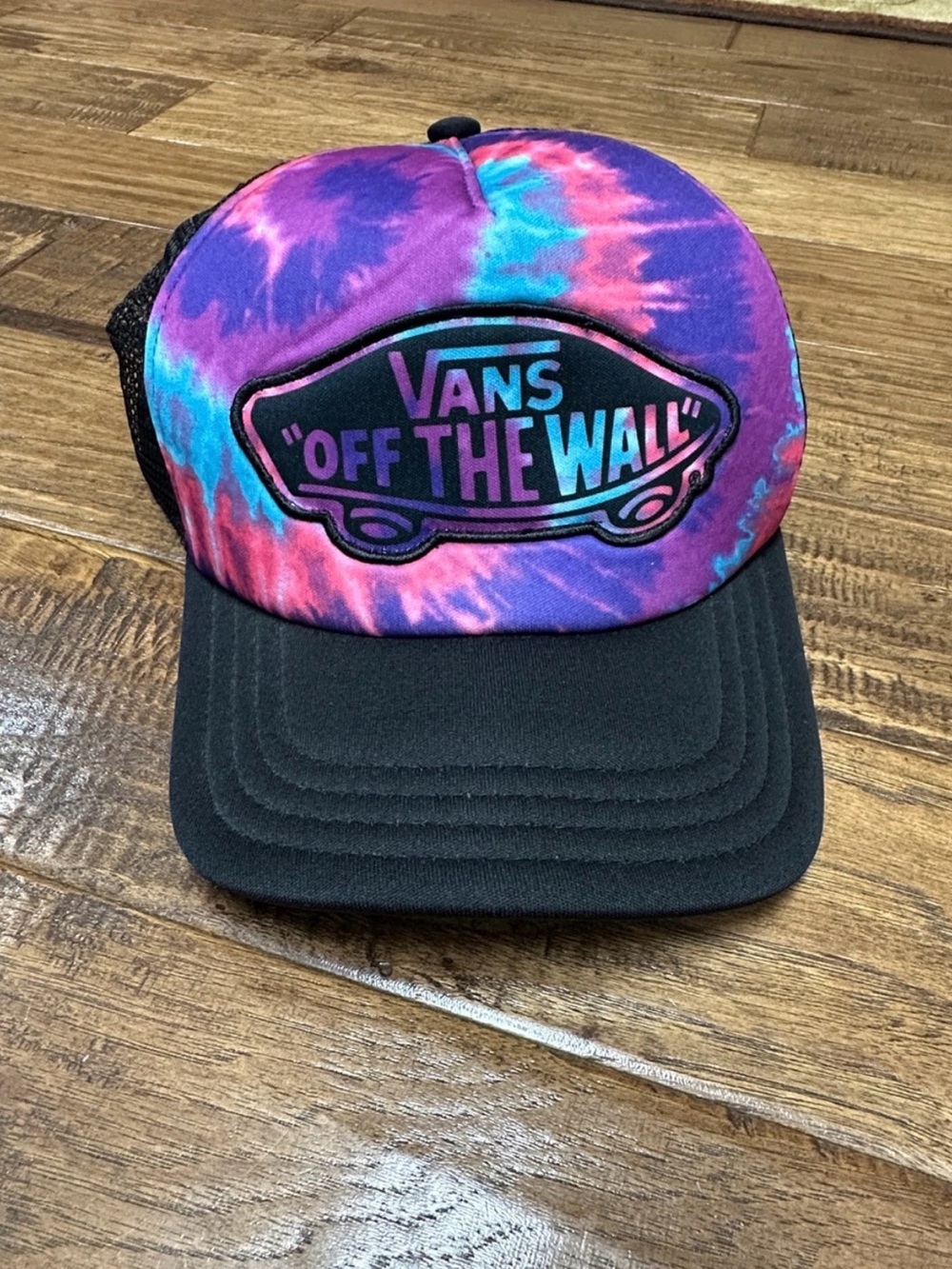 Vans Tie-Dye Trucker Hat in Purple, Blue & Pink